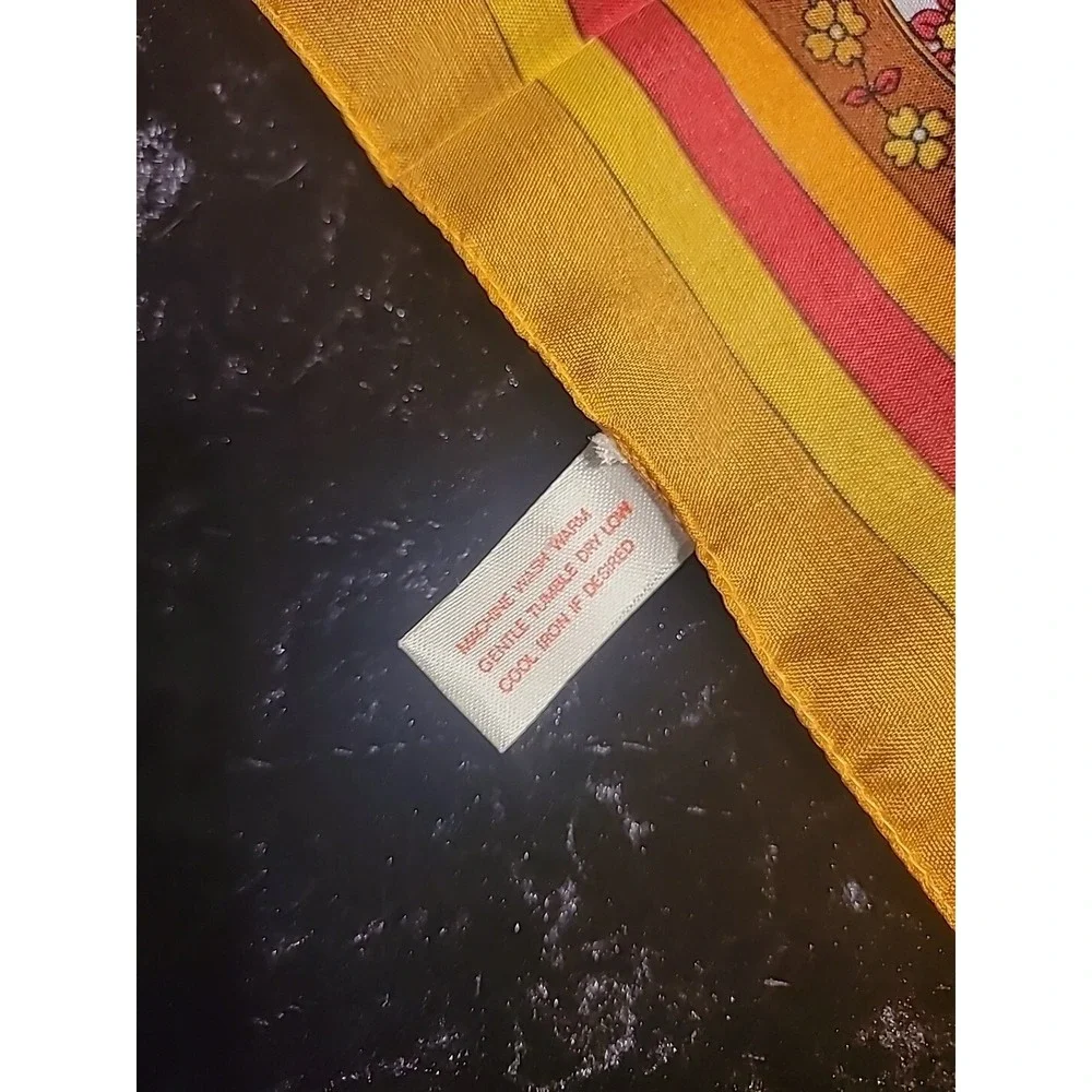 Vintage Womens Scarf Sheer Gold Orange Head Neck‎ Convertable Boat